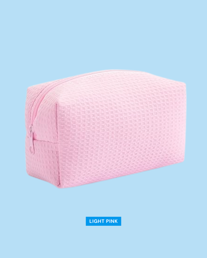 Personalized Embroidered Waffle Makeup Bag