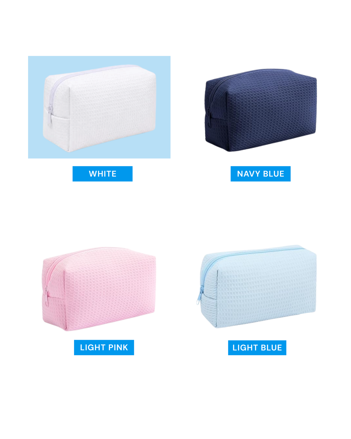 Personalized Embroidered Waffle Makeup Bag