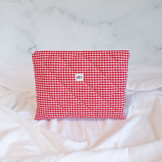 XL Zipper Bag - Red Gingham