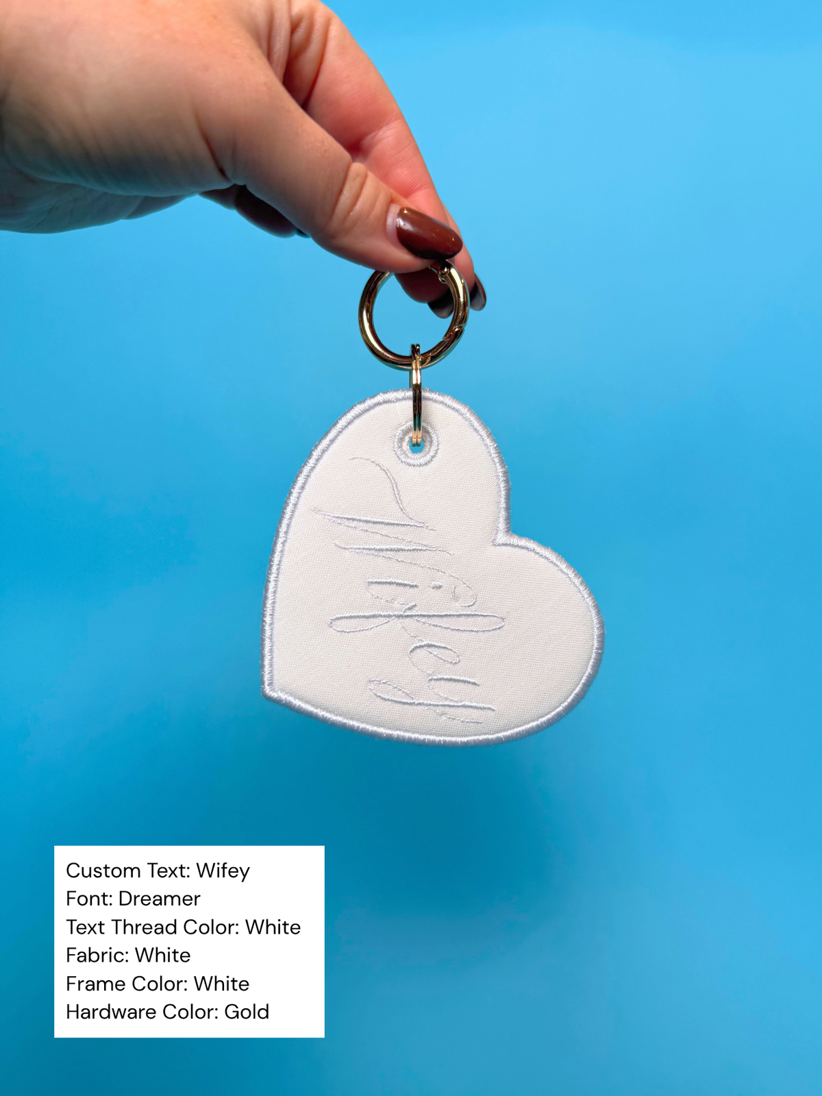 Personalized Embroidered Heart-Shaped Bag Tag