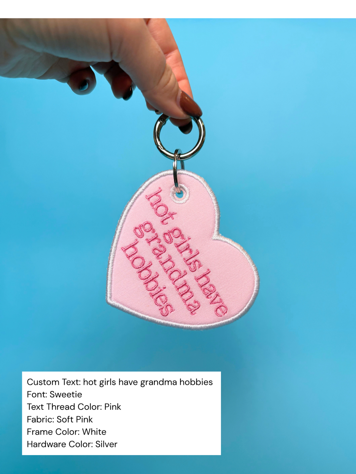 Personalized Embroidered Heart-Shaped Bag Tag