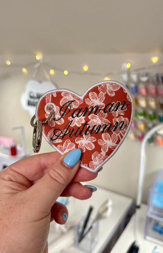 I Am An Autumn Embroidered Bag Tag
