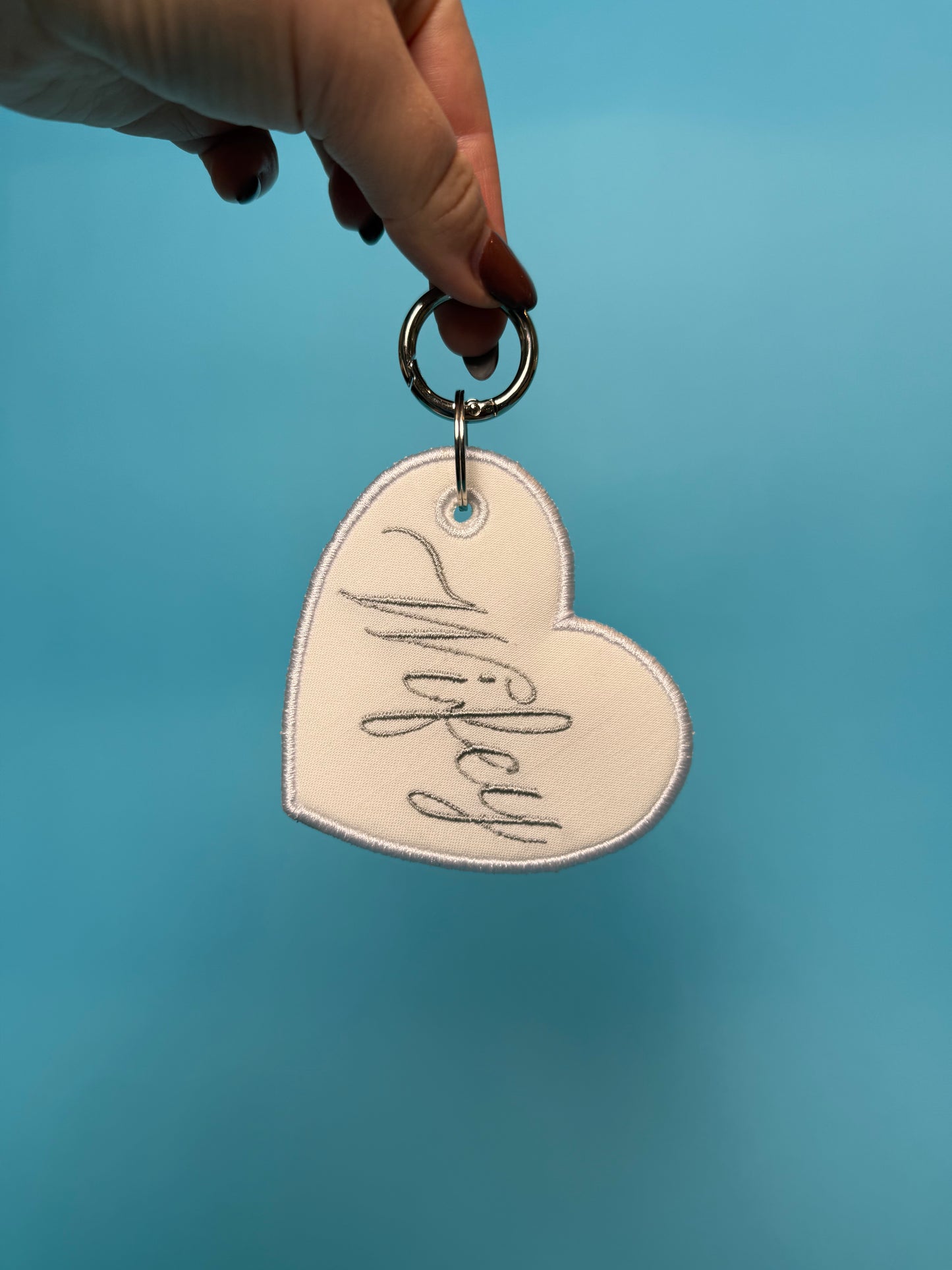 Custom Embroidered Bag Tag - Heart Shaped