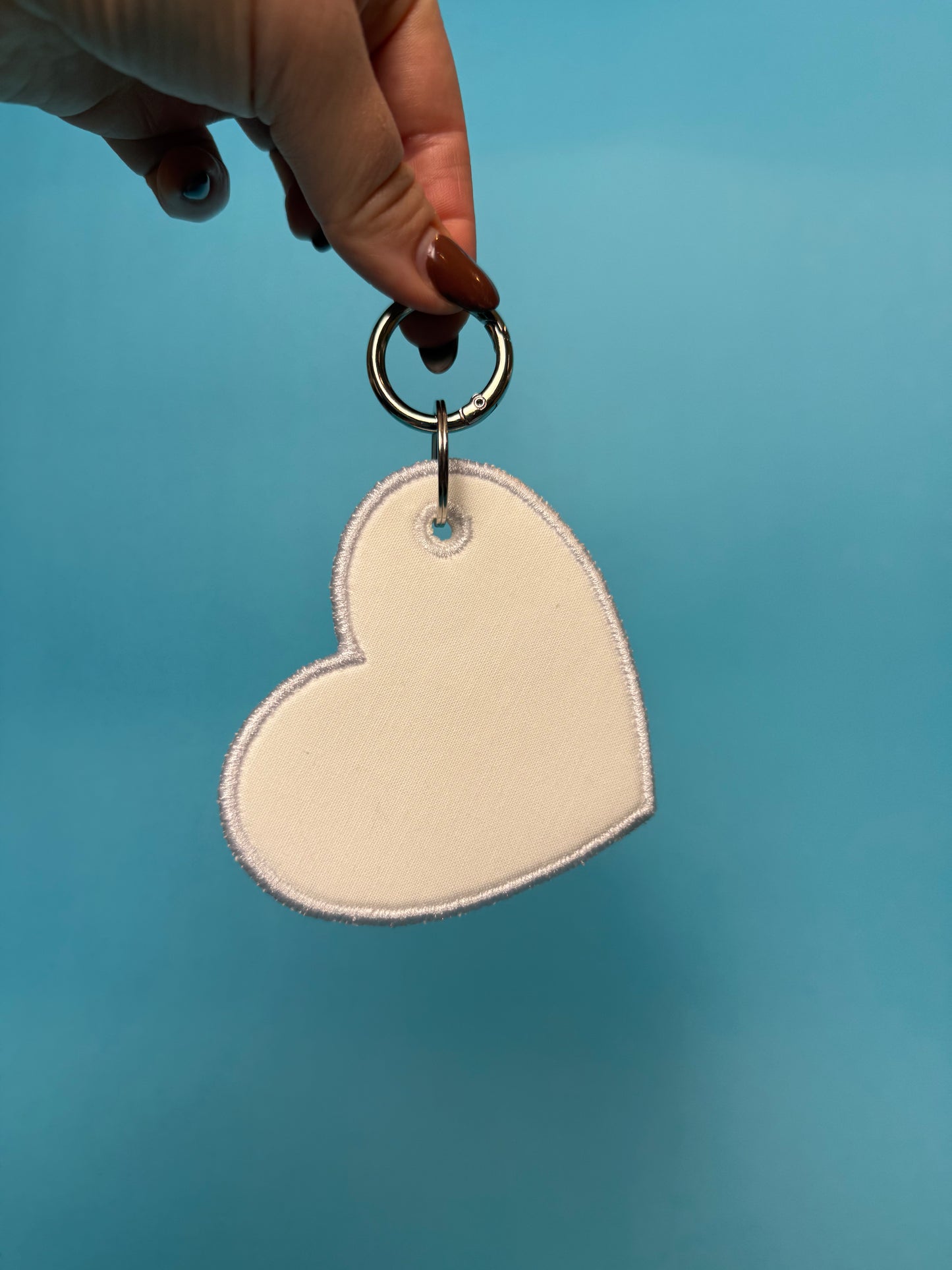 Custom Embroidered Bag Tag - Heart Shaped
