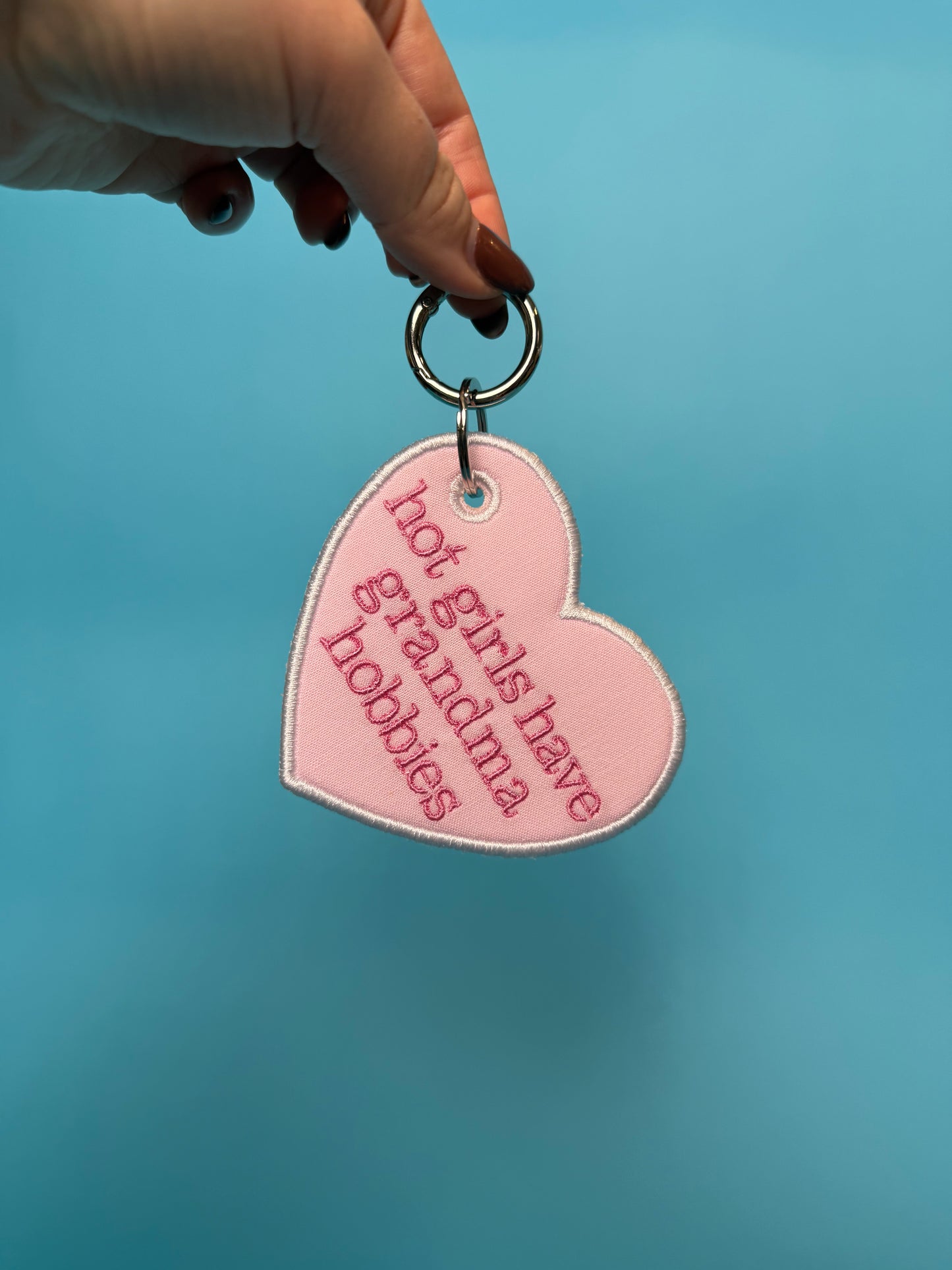 Custom Embroidered Bag Tag - Heart Shaped