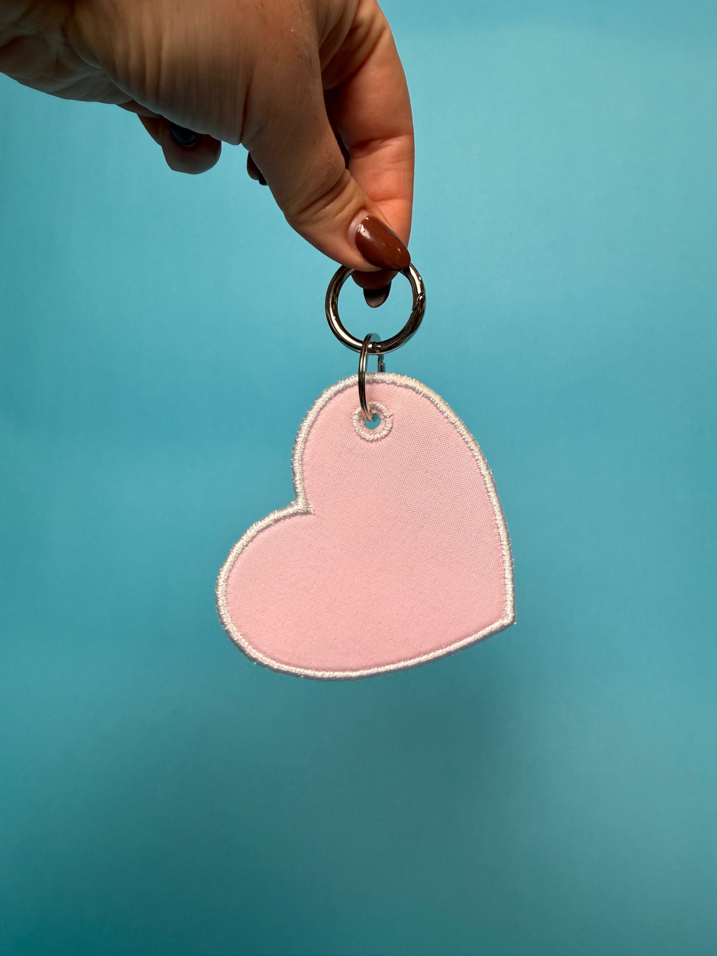 Custom Embroidered Bag Tag - Heart Shaped
