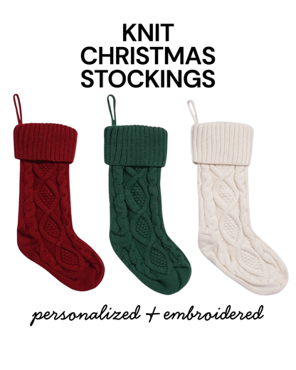 Personalized Embroidered Knit Christmas Stocking