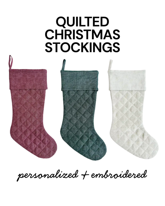 Personalized Embroidered Quilted Christmas Stocking