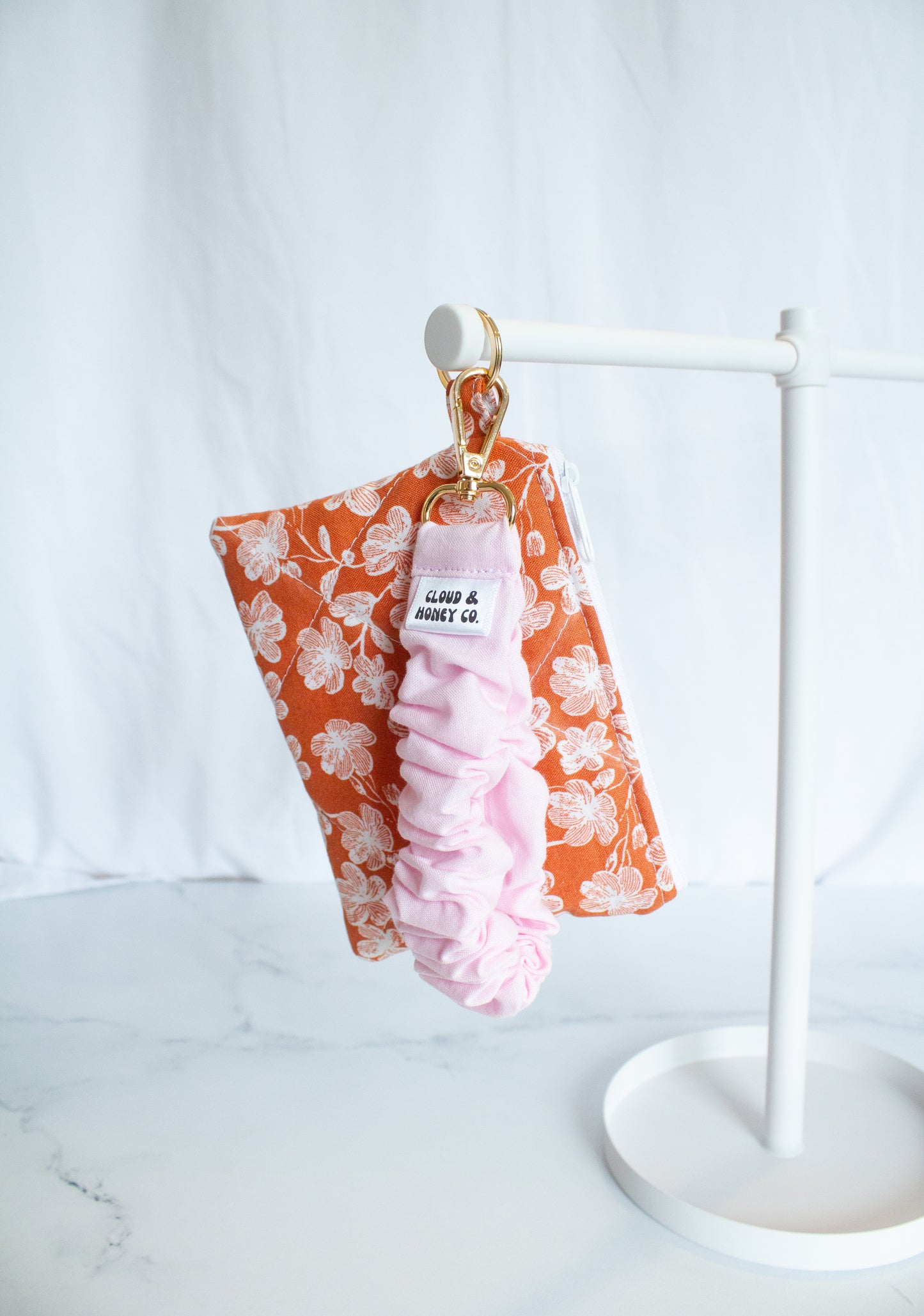 Ruffle Keychain - Blushing Pink
