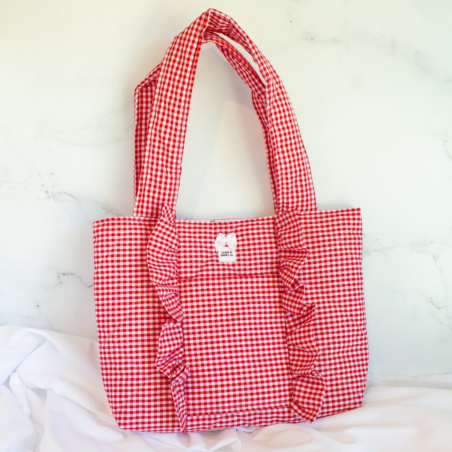 The Cherry Babe Small Ruffle Tote Bag