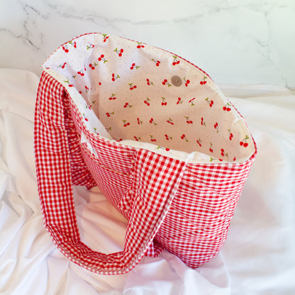 The Cherry Babe Small Ruffle Tote Bag