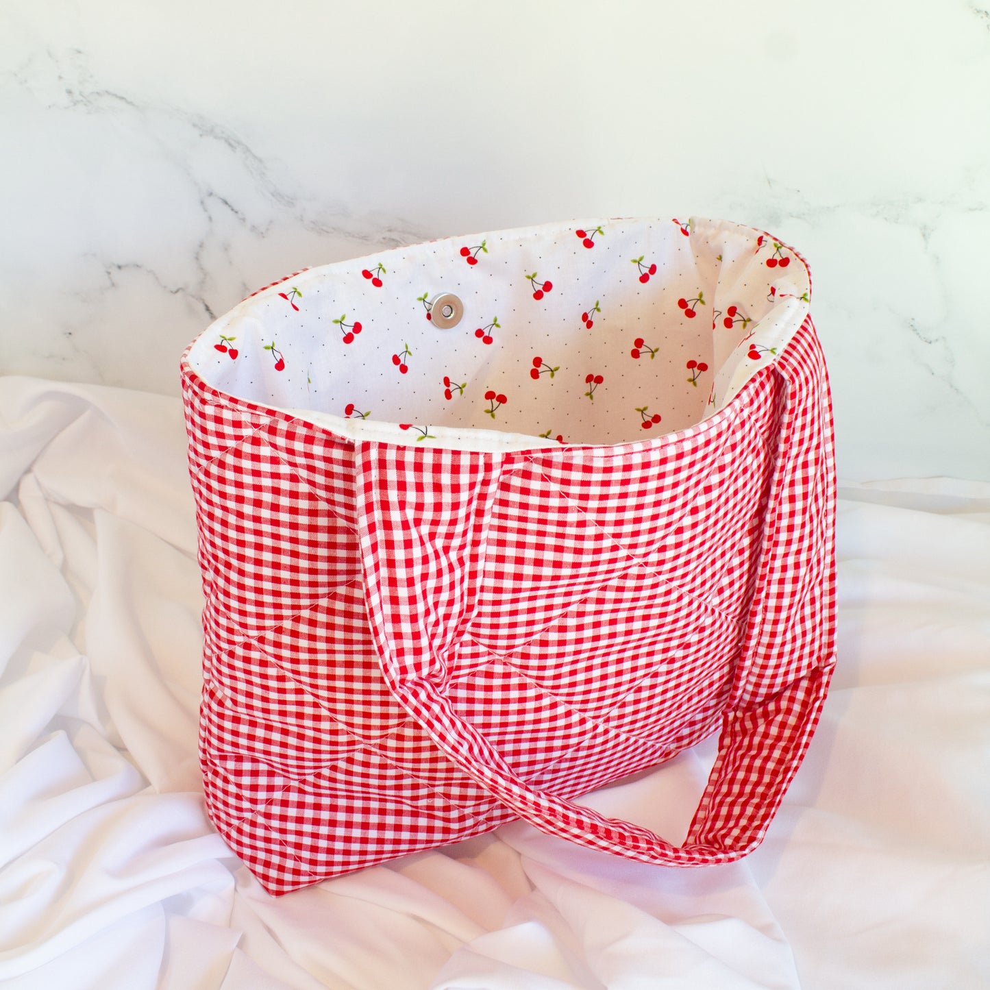 The Cherry Babe Small Ruffle Tote Bag