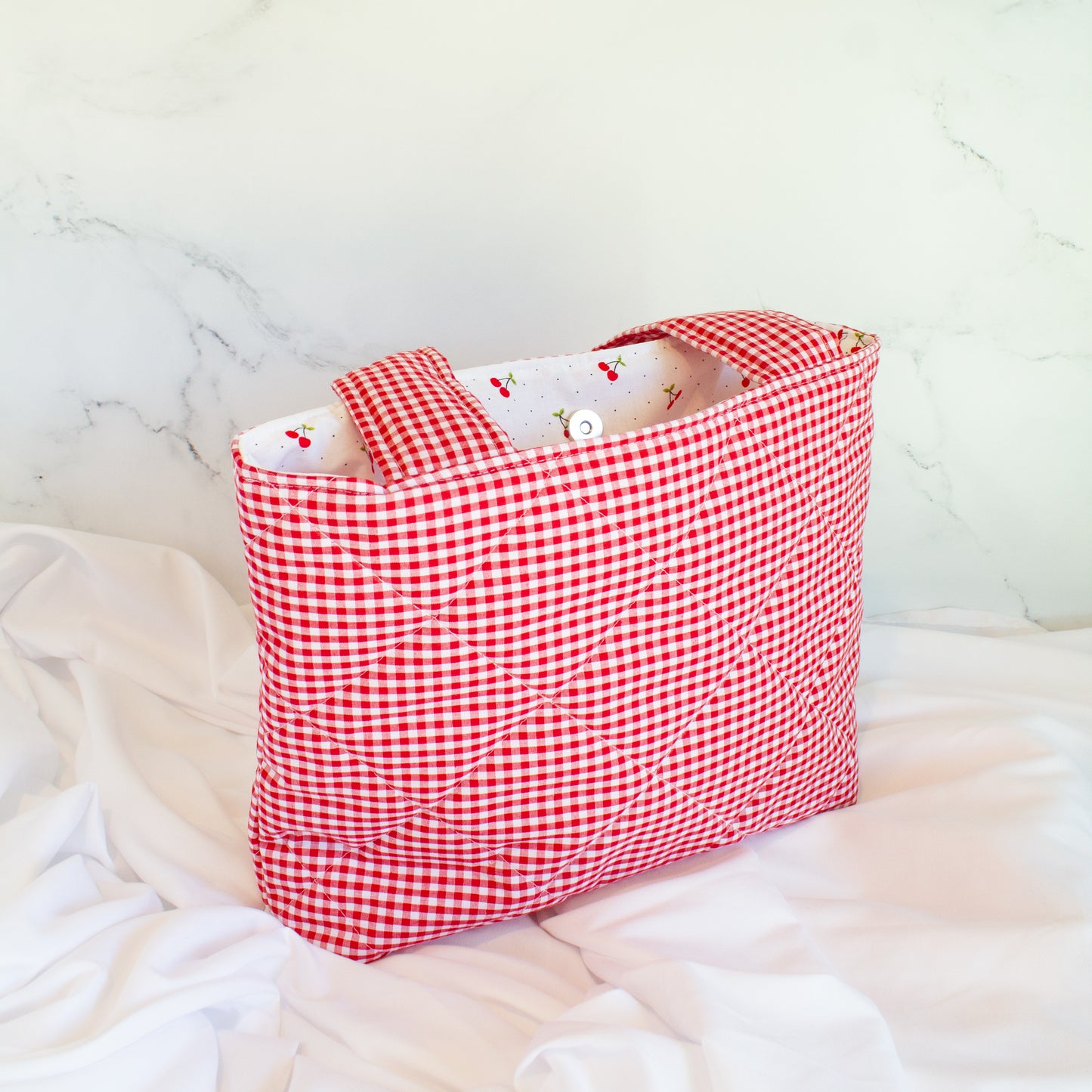 The Cherry Babe Small Ruffle Tote Bag