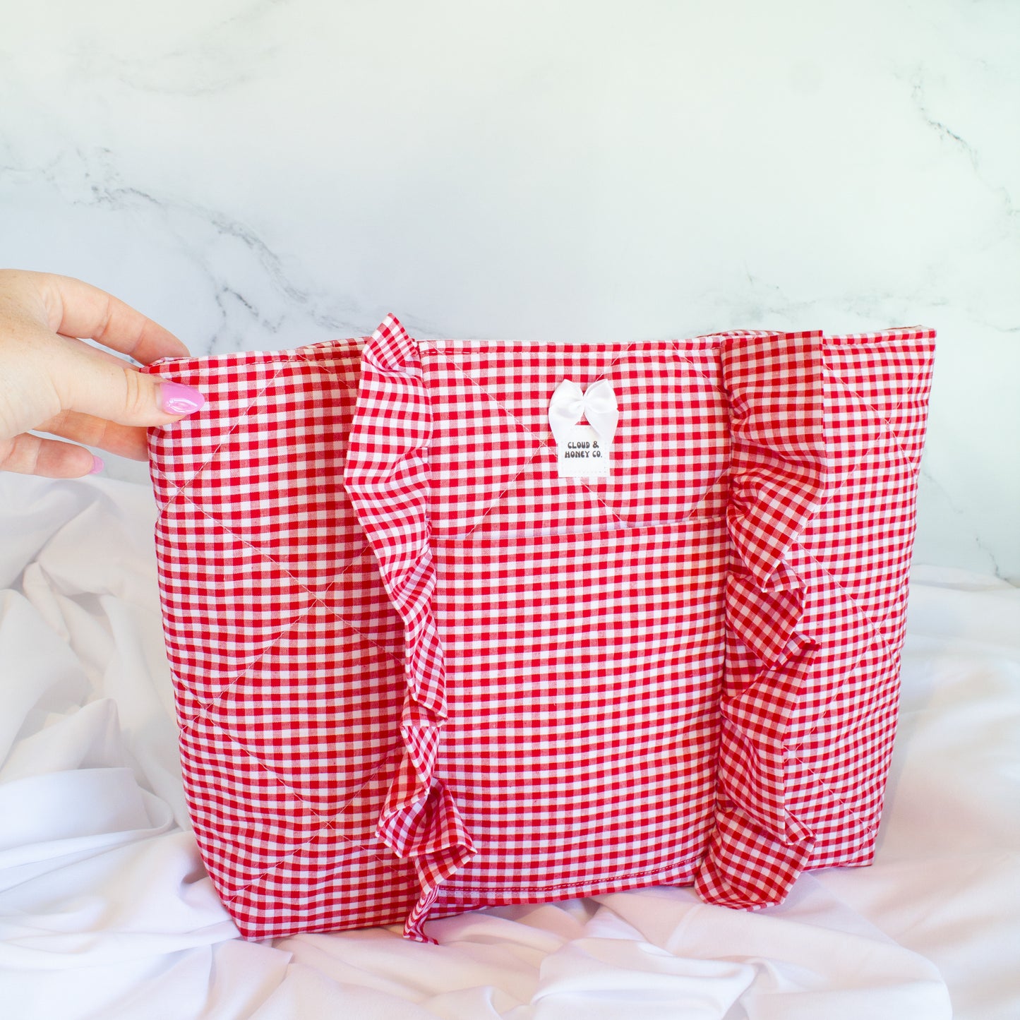 The Cherry Babe Small Ruffle Tote Bag