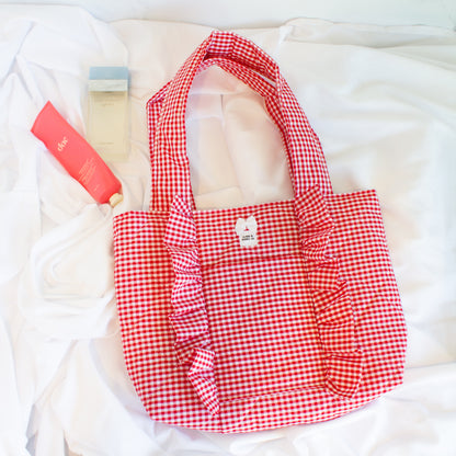 The Cherry Babe Small Ruffle Tote Bag