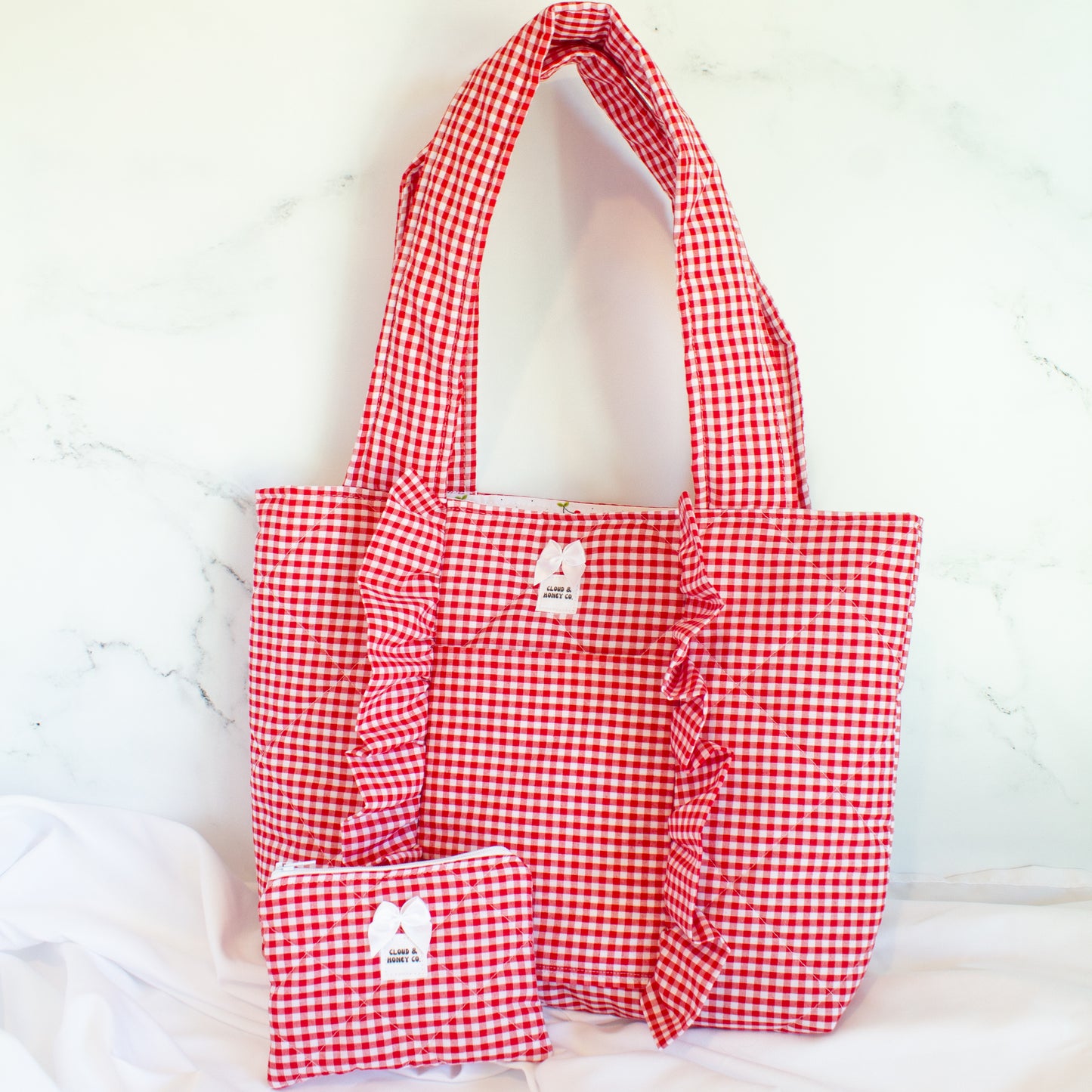 The Cherry Babe Small Ruffle Tote Bag