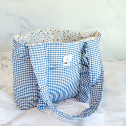 The Gingham Dream Small Ruffle Tote Bag
