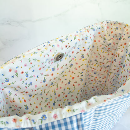 The Gingham Dream Small Ruffle Tote Bag