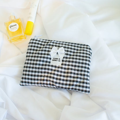 The Checkered Bow Small Zipper Bag