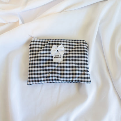 The Checkered Bow Small Zipper Bag